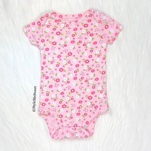 Carter’s pink floral print short sleeve bodysuit